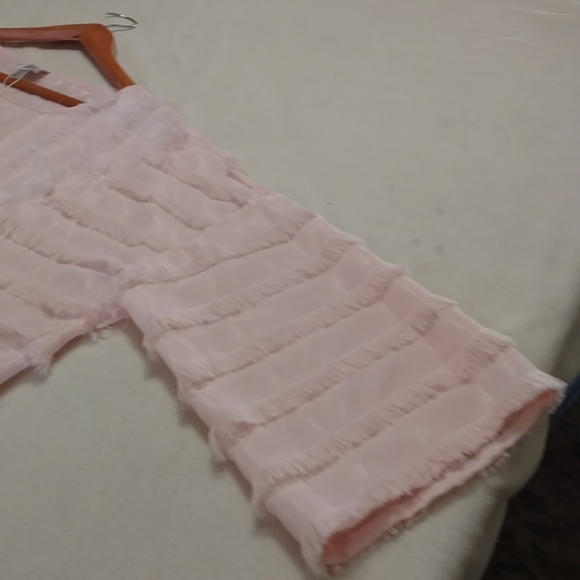 Cupio Fringe Blouse Blush Pink NWT - Picture 2 of 7